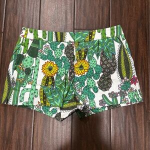Trina Turk Green and Yellow Patterned Women Shorts